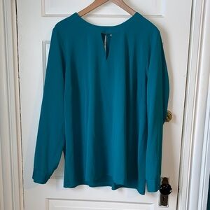 41 Hawthorn Teal Keyhole Blouse